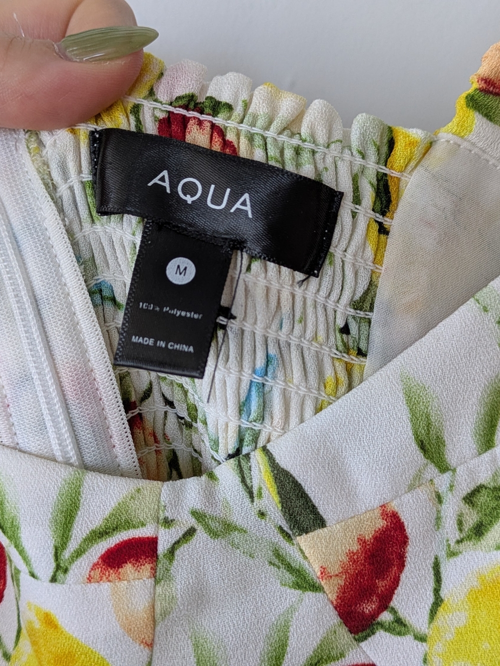 Aqua White Lemon & Floral Print Maxi Dress - Picture 4 of 5